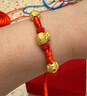 中國黃金（CHINA GOLD）足金六字真言轉運珠3D硬金福字手鏈男女DIY串珠金錢(qián)珠送生日禮物 10mm金錢(qián)珠 約0.8g 曬單實(shí)拍圖