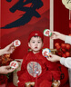G.DUCKKIDS小黃鴨男寶寶一周歲衣服女抓周禮服嬰兒套裝秋冬唐裝百天生日禮物 紅色三件套春秋款 80 尺碼6-12月【75-85cm】 曬單實(shí)拍圖