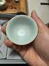 青澹汝窯蓋碗天青色汝瓷家用茶具功夫茶喝茶杯逍遙快客杯 逍遙望月茶組 開(kāi)片可養 天青色 曬單實(shí)拍圖