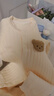 婧麒嬰兒連體衣新生兒衣服純棉長袖睡衣秋裝夾棉寶寶秋季哈衣爬服 米色小腳丫 59cm  建議【56-62 7斤以內(nèi)】 曬單實(shí)拍圖