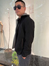 羅蒙雙面穿可拆卸連帽牛奶絲夾克男士春秋中青年寬松高端外套爸爸裝 黑色 L 175 （適合120-145斤） 曬單實(shí)拍圖