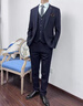 花花公子西服男士套裝潮流韓版修身英倫新郎結(jié)婚禮服商務(wù)職業(yè)黑色休閑西裝 1深灰色紋理9905西服+西褲+馬甲配白襯衫 2XL 54/145斤穿 曬單實(shí)拍圖