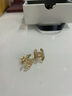 晗藝滿(mǎn)鉆歐美耳釘耳環(huán)高級感輕奢時(shí)尚百搭女無(wú)耳洞耳夾 金色耳釘一對  尺寸1.4×1.7cm 曬單實(shí)拍圖