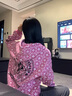 索菲堡美式高街復古哥特字母滿(mǎn)印開(kāi)衫衛衣女秋季寬松連帽設計感小眾外套 玫紅色 M 曬單實(shí)拍圖