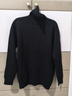 皮爾卡丹100%純羊毛衫可翻高領(lǐng)毛衣男士加絨加厚冬季保暖中年針織打底衫 黑色 XL 52 180推薦140-160斤 曬單實(shí)拍圖