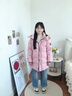 雪中飛2025冬季新款兒童羽絨服女童中長(cháng)款蓄熱加厚羽絨服男童工裝外套 粉色 140 曬單實(shí)拍圖
