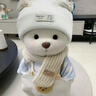 毛絨玩具熊玩偶泰迪小熊公仔布娃娃教師節禮物女生日禮物送女友 藍色鯊魚(yú)衣服+白色小熊 30cm【禮袋裝+星星燈】 曬單實(shí)拍圖