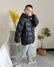 雪中飛兒童羽絨服新款潮流加厚面包服男童女童冬季外套黑色150 曬單實(shí)拍圖