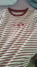 百圖betu女裝2025夏季新款T恤撞色領(lǐng)邊意趣圖案條紋棉感短袖女2503X05 紅白條 S 曬單實(shí)拍圖