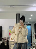 歐若婷雅羽絨棉服女冬季2025新款小個(gè)子時(shí)尚洋氣短款加厚棉衣服裝棉襖外套 米白色 L 曬單實(shí)拍圖