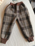 G.DUCKKIDS男女童春秋冬季加絨哈倫褲子兒童休閑保暖中小童一體絨長(cháng)褲洋氣潮 格子褲【加絨加厚】  110 建議4-5歲 曬單實(shí)拍圖