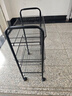 全品屋可移動(dòng)置物架廚房落地小推車(chē)收納架家用零食鐵藝碳鋼帶輪架子黑叁 曬單實(shí)拍圖