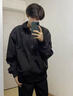 主意范（ZHUYIFAN）夾克男三防美式飛行春秋穿搭一整套立領棒球服外套短款工裝沖鋒衣 黑色夾克 L 110-130斤 曬單實拍圖