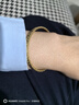 周六福碎冰冰銀手鐲女爆閃黃金色鐲子生日禮物D1014856 54mm 曬單實(shí)拍圖