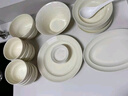 廚遞碗具套裝家用餐具整套純色碗碟碗筷送禮 奶白留影18件【禮盒】 曬單實(shí)拍圖