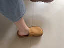 回力四季復古厚底勃肯包頭半拖鞋女2025春季新款增高外穿懶人一腳 卡其色 37 曬單實(shí)拍圖