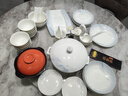 漢御鑫中式風(fēng)喬遷之喜碗盤(pán)餐具整套簡(jiǎn)約高檔景德鎮陶瓷碗碟套裝家用禮物 【皮箱送禮】70件丨高檔錦盒裝 曬單實(shí)拍圖