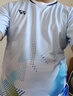 YONEX尤尼克斯羽毛球服專(zhuān)業(yè)吸汗透氣男款運動(dòng)T恤110155BCR珍珠藍XO 曬單實(shí)拍圖