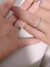 DRAGBOLL鉆戒女對戒紙短情長情侶戒指活口可調節(jié)結婚求婚送女友生日禮物 白金色一對莫桑石-開口可調節(jié) 曬單實拍圖