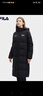 FILA 斐護科技|斐樂(lè )女裝長(cháng)款羽絨服冬季休閑簡(jiǎn)約連帽保暖羽絨外套 正黑色-BK 160/80A/S 曬單實(shí)拍圖