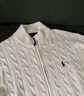 PAUL POLO美國保羅小馬標刺繡開(kāi)衫立領(lǐng)麻花毛衣男女秋冬寬松休閑針織衫 奶白色 實(shí)拍刺繡針織外套 L 【建議140-160斤】 曬單實(shí)拍圖