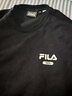斐樂（FILA）官方男子加絨保暖衛(wèi)衣秋冬季時尚休閑簡約圓領(lǐng)套頭衫長袖上衣男裝 【加絨】正黑色-BK 2XL 曬單實(shí)拍圖