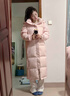 東北哈爾濱旅游防寒保暖鵝絨羽絨服男女士長(cháng)款加厚中長(cháng)羽絨衣外套 雪霧紫白鵝絨 男女同款 S 充絨量280克 90斤-110斤 曬單實(shí)拍圖