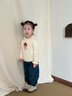 幼歌（YOUGE）嬰幼兒愛(ài)心繡標柔軟寬松軟牛仔束腳褲寶寶可愛(ài)休閑褲子 牛仔藍 90 cm 曬單實(shí)拍圖