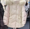 太平鳥(niǎo)女裝羽絨服冬季毛領(lǐng)一手長(cháng)簡(jiǎn)約寬松休閑百搭質(zhì)感 米白 L 曬單實(shí)拍圖