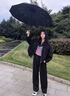 小米族全自動(dòng)傘學(xué)生上學(xué)專(zhuān)用晴雨兩用加強傘骨一鍵收放防紫外黑膠防曬 【24骨全自動(dòng)】晴雨黑 曬單實(shí)拍圖