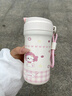 鴻迪雙飲保溫杯女生吸管水杯新款316不銹鋼高顏值可愛(ài)便攜學(xué)生杯子 粉色可愛(ài)小貓 600ml 【茶倉+提繩】 曬單實(shí)拍圖