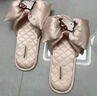 果殼（Gukoo）拖鞋女春夏HelloKitty聯(lián)名蝴蝶結平底女士居家拖鞋 香草粉 38-39 曬單實(shí)拍圖
