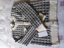 皮爾卡丹（pierre cardin）小香風(fēng)外套女春秋季新款千鳥(niǎo)格小個(gè)子短款開(kāi)衫洋氣時(shí)尚百搭上衣 米色(收藏加購寶貝) XL 曬單實(shí)拍圖