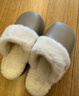 樸西冬季防水可拆卸棉拖鞋女士保暖室內厚底防滑可外穿 卡其色 38-39 曬單實(shí)拍圖