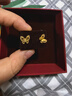 周大生黃金耳飾足金5G雙層小仙蝶蝴蝶耳釘首飾耳環(huán)生日禮物送女友 足金耳飾-配硅膠耳堵 小仙蝶—1.62g 曬單實(shí)拍圖