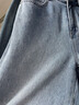 森馬（Semir）森柔牛仔|牛仔褲女港風(fēng)舒適闊腿褲顯瘦秋季女生純棉長(cháng)褲百搭 牛仔水洗黑98201 M 曬單實(shí)拍圖