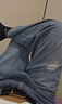 森馬（Semir）牛仔褲男破洞褲復(fù)古潮流錐形褲2025夏季長褲九分褲子109325124102 曬單實(shí)拍圖