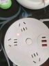 圓盤(pán)桌面多功能插座帶線(xiàn)插板帶USB接口手機充電插頭接線(xiàn)板排插 圓盤(pán)3位帶USB+1.8米 曬單實(shí)拍圖