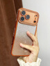 K&Z適用于蘋(píng)果17promax手機殼新款iphone17pro保護套高級感漸變閃粉air硅膠透明帶鏡頭膜全包17外殼 橙色 iphone17promax 曬單實(shí)拍圖