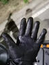 恒源祥真皮手套復古摩托車(chē)手套防寒保暖冬季可觸屏男女賽車(chē)騎行手套 黑色_半指 2XL 曬單實(shí)拍圖