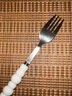 輕奢ins風(fēng)不銹鋼學(xué)生四件套食品珍珠手柄餐具套裝高顏值勺刀叉 白色叉子1支 曬單實(shí)拍圖