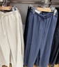 優(yōu)衣庫女裝麻混紡松緊長(cháng)褲/休閑褲473791 69 藏青色 S /155/62A 曬單實(shí)拍圖