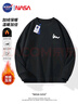 NASA GISS衛衣男秋冬季百搭圓領(lǐng)長(cháng)袖T恤青少年情侶上衣外套 黑色加絨 3XL 曬單實(shí)拍圖