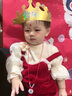 G.DUCKKIDS小黃鴨女童套裝春秋款連衣裙周歲女寶寶公主裙禮服兒童秋冬兩件套 紅色春秋套裝（花朵款?yuàn)A子） 90 尺碼1~2歲【 80-90cm】 曬單實(shí)拍圖