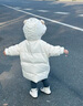 G.DUCKKIDS小黃鴨童裝女童羽絨服2024新款洋氣冬季女寶寶加厚中長款兒童冬裝 米白 100 建議2~3歲【 90-100cm】cm 曬單實拍圖