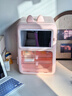 納份愛化妝品收納盒桌面高級(jí)感護(hù)膚品口紅香水盒分格整理眼影抽屜置物架 櫻花粉-帶鎖小冰箱化妝柜【3色LED鏡】 曬單實(shí)拍圖