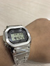 卡西歐（CASIO）手表小方塊GSHOCK銀金塊太陽能藍牙電波多功能運動電子石英表禮物 GMW-B5000D-1 全金屬小銀方塊 曬單實拍圖