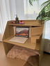 大學(xué)生床上電腦桌帶書(shū)架懶人書(shū)桌上下鋪宿舍神器鋼架床頭收納桌 【基礎款】田園橡木色+暖白色 54.4×34×37cm 曬單實(shí)拍圖