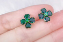 施華洛世奇（SWAROVSKI）新品IDYLLIA 幸運四葉草耳釘輕奢飾品生日圣誕節禮物送女友 綠色 5666236 曬單實(shí)拍圖