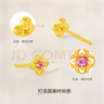 周六福碧璽黃金足金四葉草耳釘耳飾生日禮物J0916104 約0.73g  一對 曬單實(shí)拍圖